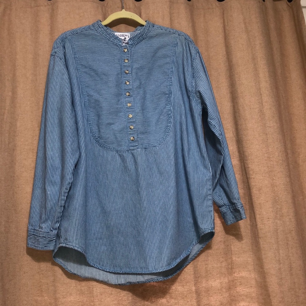 Andrew’s Blues Striped Ladies Shirt Large